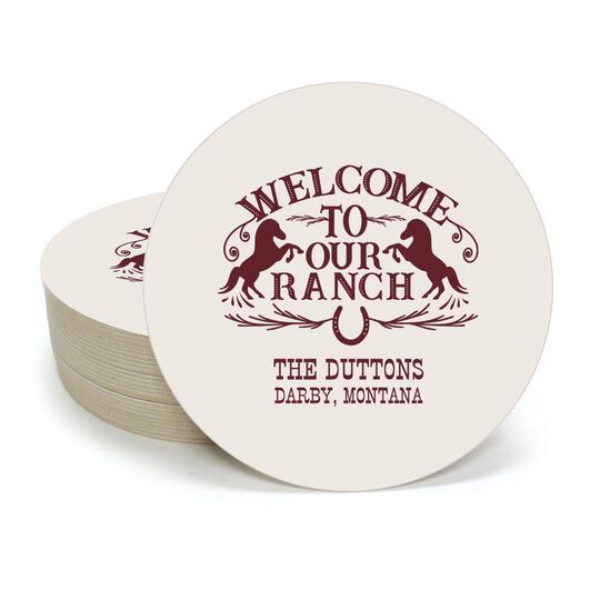 Welcome To Our Ranch Round Coasters